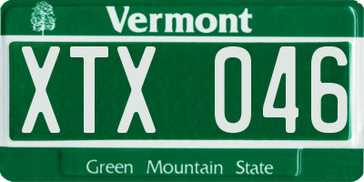 VT license plate XTX046