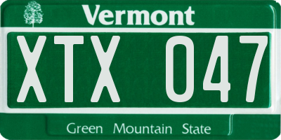 VT license plate XTX047