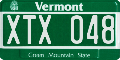 VT license plate XTX048