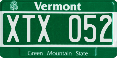 VT license plate XTX052