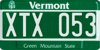 VT license plate XTX053