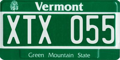 VT license plate XTX055