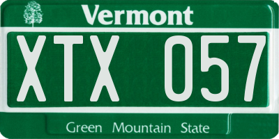 VT license plate XTX057