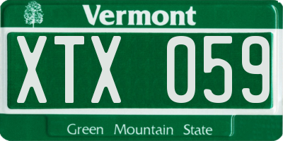 VT license plate XTX059