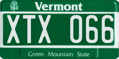 VT license plate XTX066