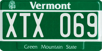 VT license plate XTX069