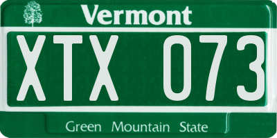 VT license plate XTX073