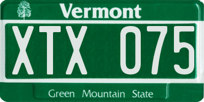 VT license plate XTX075