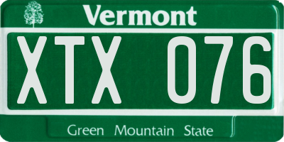 VT license plate XTX076