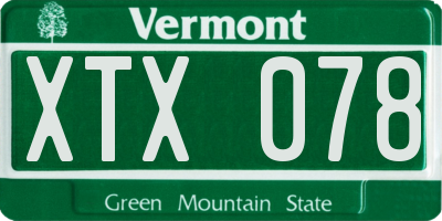VT license plate XTX078