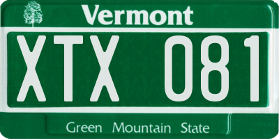VT license plate XTX081