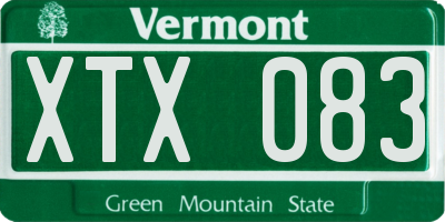 VT license plate XTX083