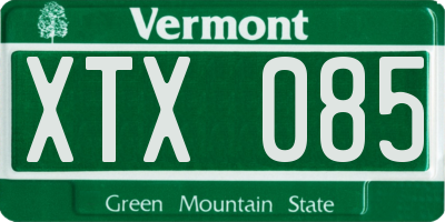 VT license plate XTX085