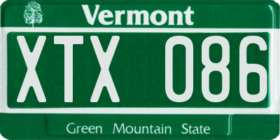 VT license plate XTX086