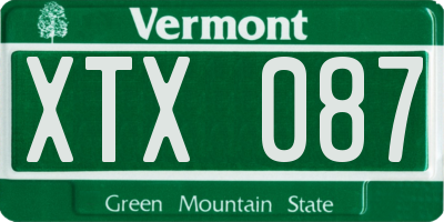 VT license plate XTX087