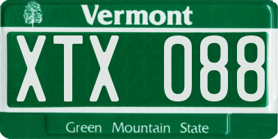 VT license plate XTX088