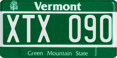 VT license plate XTX090