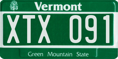 VT license plate XTX091