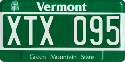 VT license plate XTX095