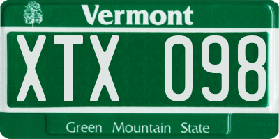 VT license plate XTX098