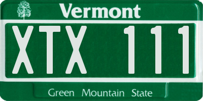 VT license plate XTX111