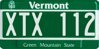 VT license plate XTX112