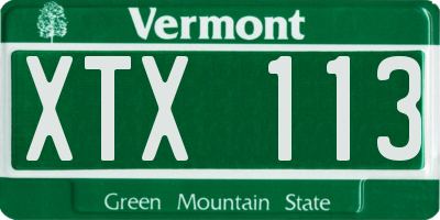 VT license plate XTX113