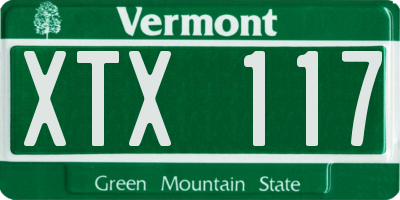VT license plate XTX117