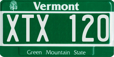 VT license plate XTX120