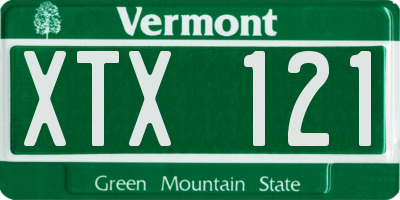 VT license plate XTX121