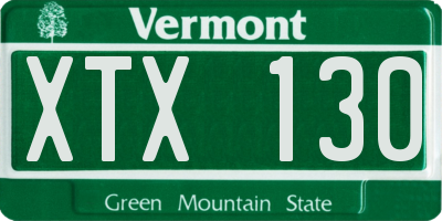 VT license plate XTX130
