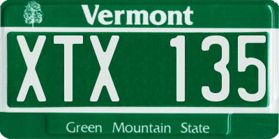 VT license plate XTX135
