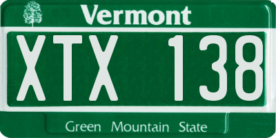 VT license plate XTX138