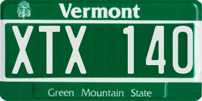 VT license plate XTX140