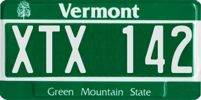 VT license plate XTX142