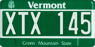 VT license plate XTX145