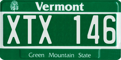 VT license plate XTX146