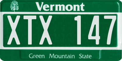 VT license plate XTX147