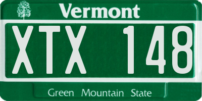 VT license plate XTX148