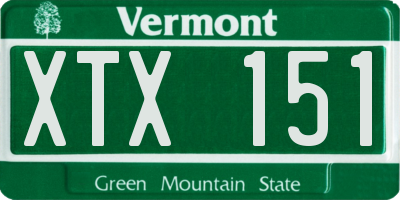 VT license plate XTX151