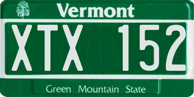 VT license plate XTX152