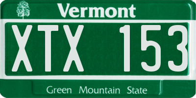 VT license plate XTX153
