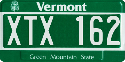 VT license plate XTX162