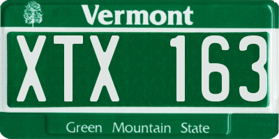 VT license plate XTX163