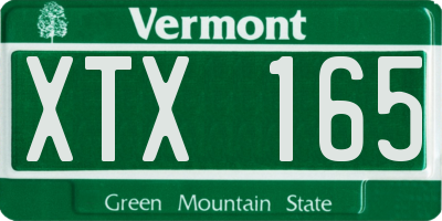 VT license plate XTX165