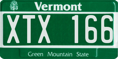 VT license plate XTX166