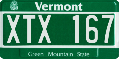VT license plate XTX167