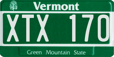 VT license plate XTX170