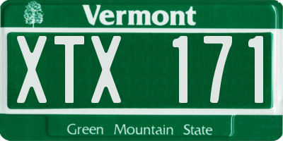 VT license plate XTX171