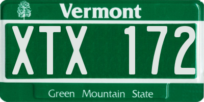 VT license plate XTX172